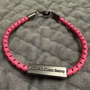American Cancer Society Pink Cord Bracelet Making Strides Against Breast Cancer
